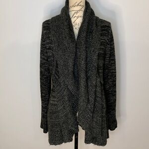 Cupio open front draped cardigan sweater L